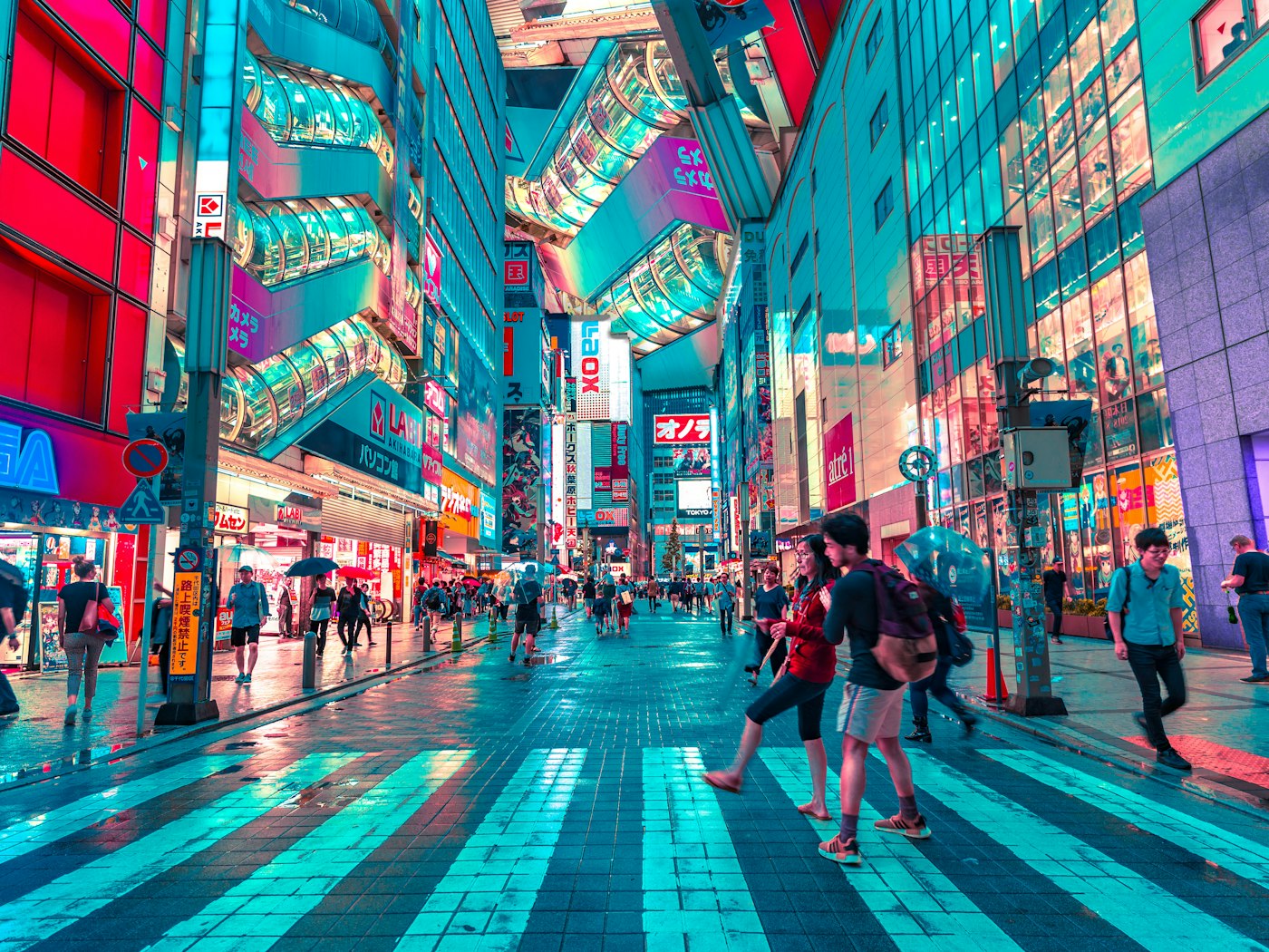 Tokyo Tower glowing at twilight